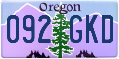 OR license plate 092GKD