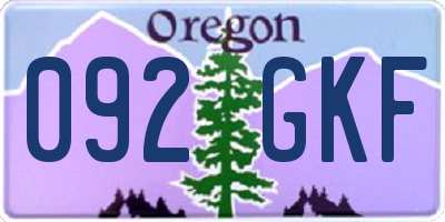 OR license plate 092GKF