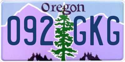 OR license plate 092GKG