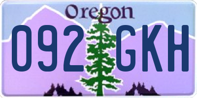 OR license plate 092GKH