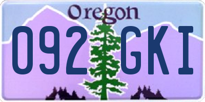 OR license plate 092GKI