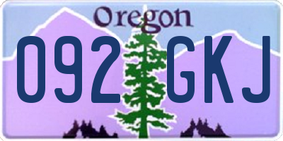 OR license plate 092GKJ
