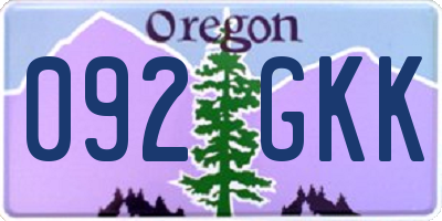 OR license plate 092GKK