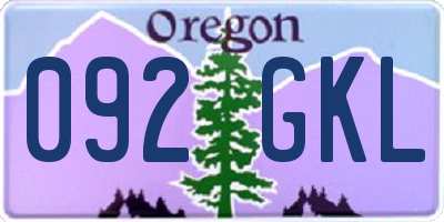OR license plate 092GKL
