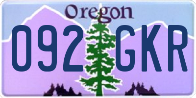 OR license plate 092GKR