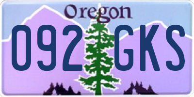 OR license plate 092GKS