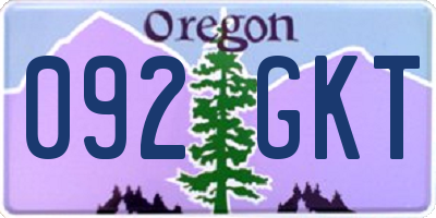 OR license plate 092GKT