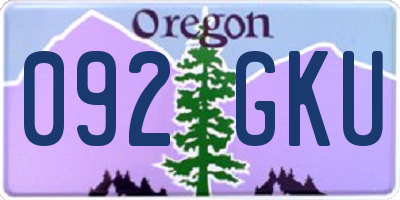 OR license plate 092GKU
