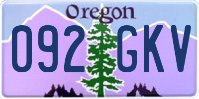 OR license plate 092GKV