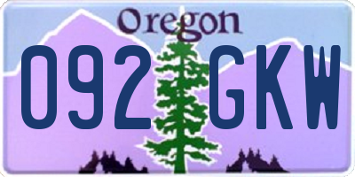 OR license plate 092GKW