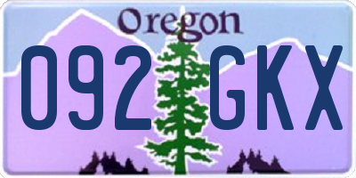 OR license plate 092GKX