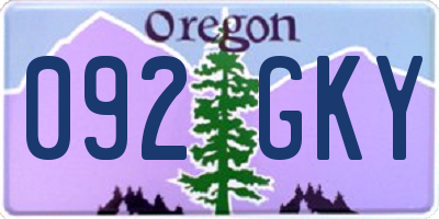 OR license plate 092GKY