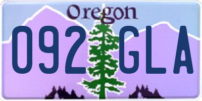 OR license plate 092GLA