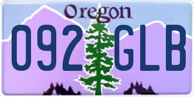 OR license plate 092GLB