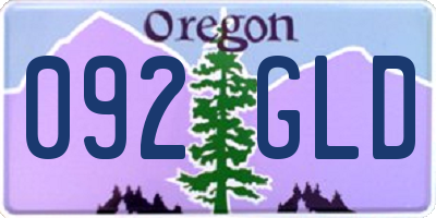 OR license plate 092GLD