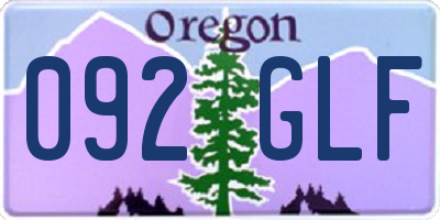 OR license plate 092GLF