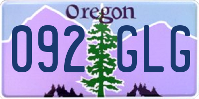 OR license plate 092GLG