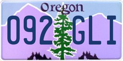 OR license plate 092GLI