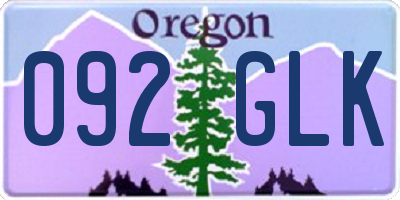 OR license plate 092GLK