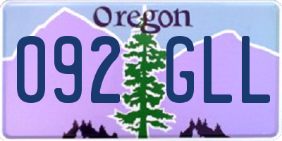 OR license plate 092GLL