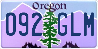OR license plate 092GLM