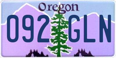 OR license plate 092GLN