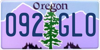 OR license plate 092GLO