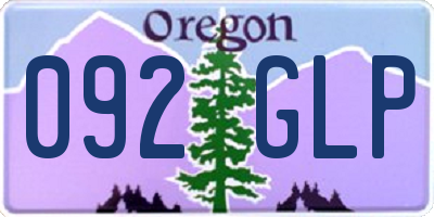 OR license plate 092GLP
