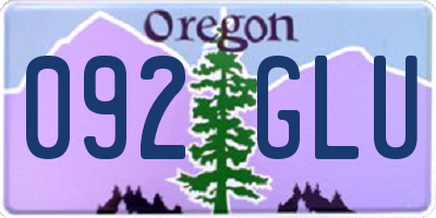 OR license plate 092GLU
