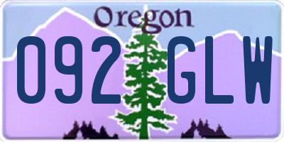 OR license plate 092GLW