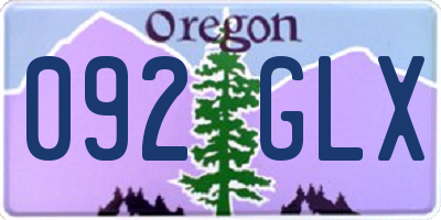 OR license plate 092GLX