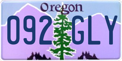OR license plate 092GLY