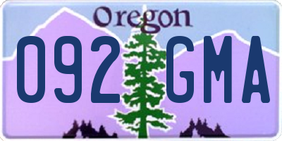 OR license plate 092GMA