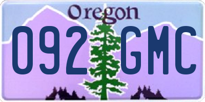 OR license plate 092GMC