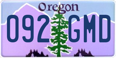 OR license plate 092GMD