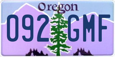 OR license plate 092GMF