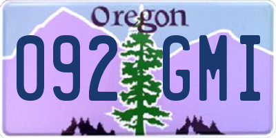 OR license plate 092GMI