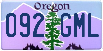 OR license plate 092GML