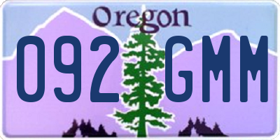 OR license plate 092GMM
