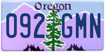 OR license plate 092GMN