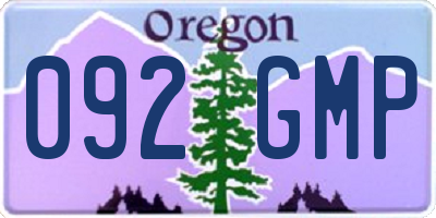 OR license plate 092GMP