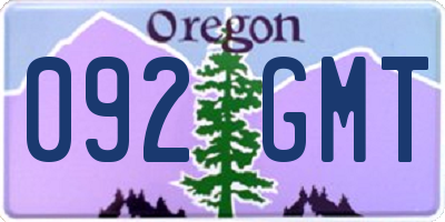 OR license plate 092GMT