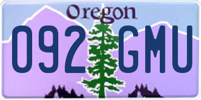 OR license plate 092GMU