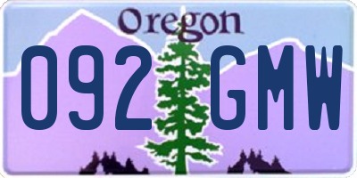 OR license plate 092GMW