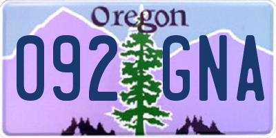 OR license plate 092GNA