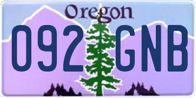 OR license plate 092GNB