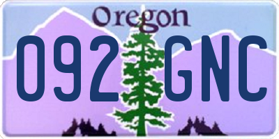 OR license plate 092GNC
