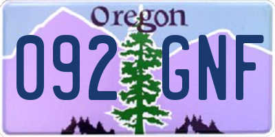 OR license plate 092GNF
