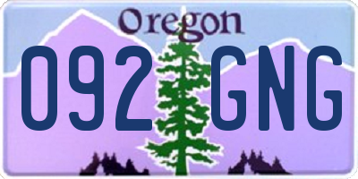OR license plate 092GNG
