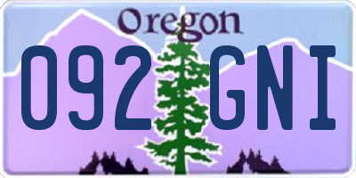 OR license plate 092GNI